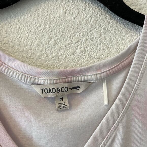 Toad & Co Women's Tank Top Size Med Swifty Pocket Tank Pink Tie Dyed - Picture 2 of 14